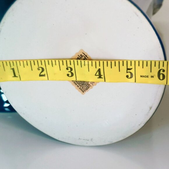 Malaysia Handicraft Tenmoku Pottery Vases Blue White Floral Design 11" Tall Set - Picture 7 of 8